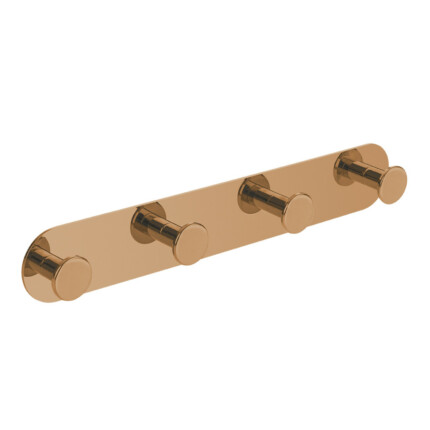 LAVEO MIRI négyes akasztó (40x256x20 mm), rose gold, rögzítő csavarral és ragasztóval