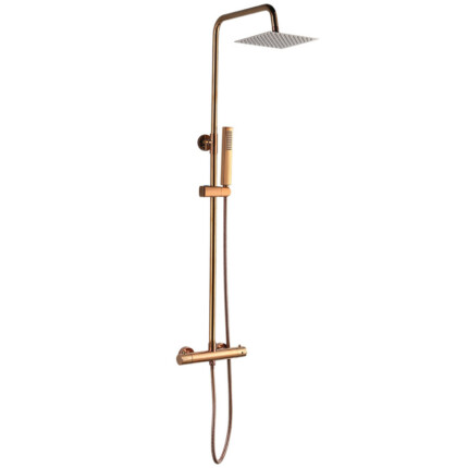 LAVEO POLA fali zuhanyszett termosztátos csappal, rose gold