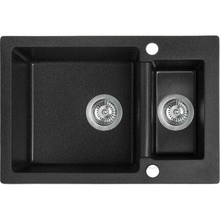 Laveo CELIA 1,5 medencés szemcsés fekete mosogató (SBC_730T)