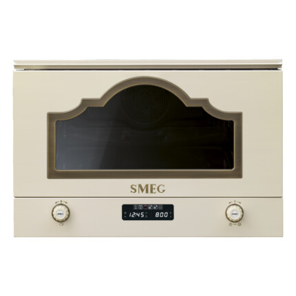 SMEG MIKROHULLÁMÚ SÜTŐ, Cortina design, beépíthető, 22 liter, bézs