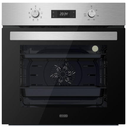 EVIDO LEVEL 60X beépíthető sütő, multifunkciós, 60 cm, inox/fekete üveg