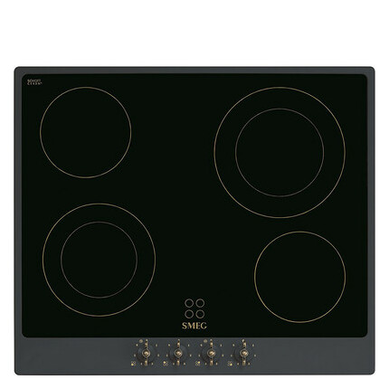 SMEG KERÁMIA FŐZŐLAP, Colonial design, 60 cm, 4 főzőzóna, antracit