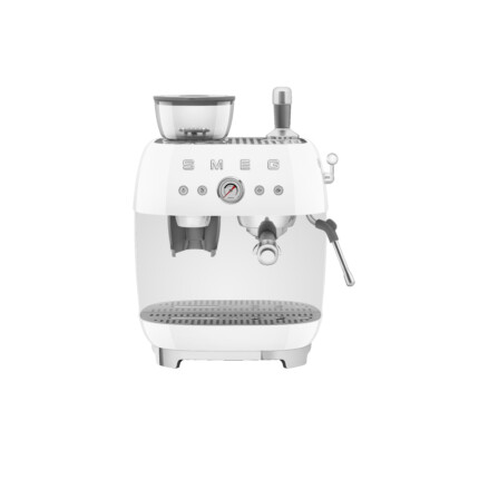 SMEG ŐRLŐVEL KOMBINÁLT ESPRESSO KÁVÉFŐZŐ, retro, fehér