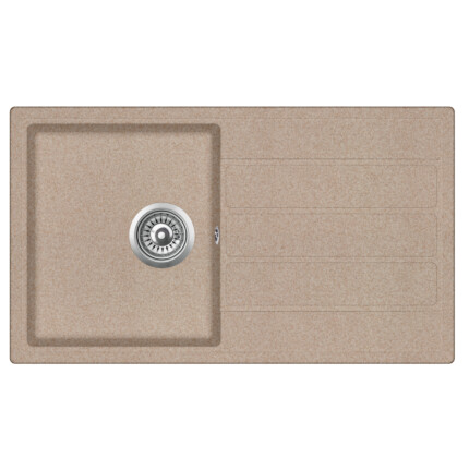 EVIDO Easy 45S gránit mosogató, 760 x 440 mm, avena, doboz nélkül, lefolyógarnitúrával