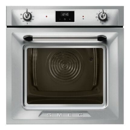 SMEG PIROLITIKUS HŐLÉGKEVERÉSES SÜTŐ, Victoria design, Galileo, 60 cm, ES LCD, inox