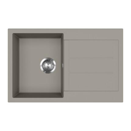EVIDO Cubo 45S gránit mosogató, 780 x 500 mm, platina