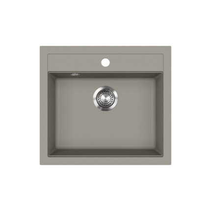 EVIDO Quadro 6 gránit mosogató, 562 x 510 mm, platina