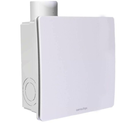 Aerauliqa QXD-80T ventilátor, magas nyomásértékkel, utószellőztető funkcióval, beépített pillangószeleppel, WC csésze elszívásához