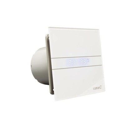 Cata E-100MTH ventilátor metakrilát előlappal, utószellőztető és páraérzékelő funkcióval, fehér