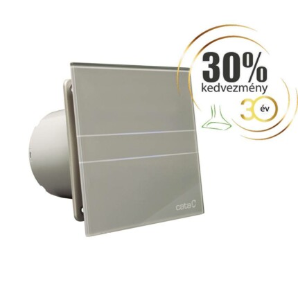 Cata E-100MST ventilátor metakrilát előlappal, utószellőztető funkcióval, szürke