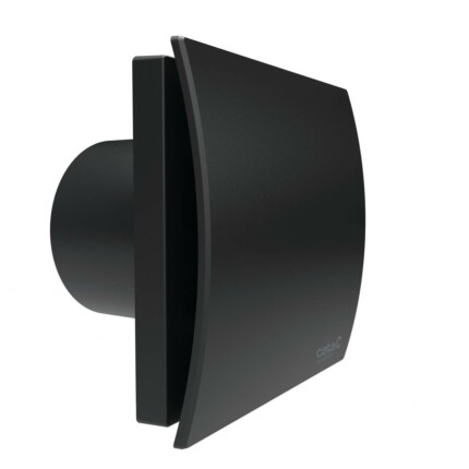 Cata UC-10 Silentis Hygro fekete ventilátor utószellőztető és páraérzékelő funkcióval, fordulatszám állítási lehetőséggel, dekoratív előlappal, pillangószeleppel