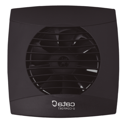 Cata UC-12 Hygro fekete ventilátor utószellőztető és páraérzékelő funkcióval, fordulatszám állítási lehetőséggel, pillangószeleppel