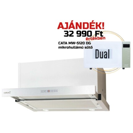 Cata - Páraelszívó TFH-7600 X inox +  AJÁNDÉK Cata MW-5120 DG green mikrohullámú sütő