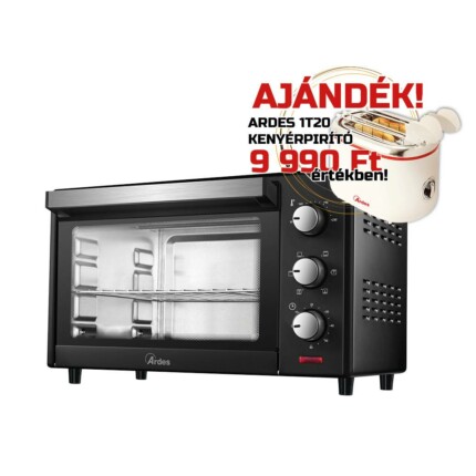 ARDES 6226B 25 literes légkeveréses elektromos mini sütő ajándék ARDES 1T20 kenyérpirítóval