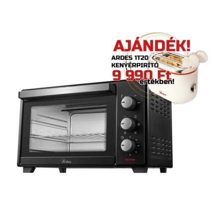 ARDES 6231B 30 literes légkeveréses elektromos mini sütő ajándék ARDES 1T20 kenyérpirítóval