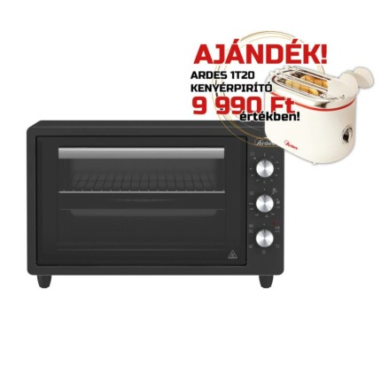ARDES AR371 37 literes légkeveréses elektromos mini sütő ajándék ARDES 1T20 kenyérpirítóval