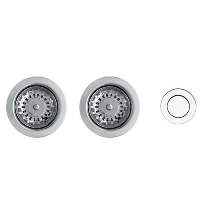 ELLECI - ASP23002 (PUSH-CONTROL POP-UP) automata dugókiemelő kétmedencés mosogatóhoz inox