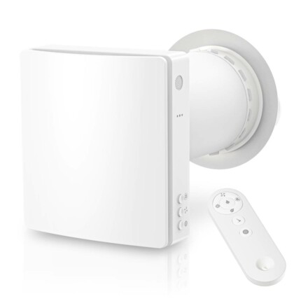 HOLTOP/AIRWOODS AV-TTW5-W SH7IE Pro ISO egyhelyiséges hővisszanyerős szellőztető, páraérzékelővel, automata zsaluval, WiFi-vel, kültéri hangcsillapító elemmel