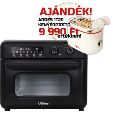 ARDES ARFRYA02 30 literes Air Fryer forrólevegős sütő, olajsütő - forgókosárral ajándék ARDES 1T20 kenyérpirítóval