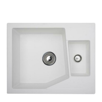 Linea M 1.5D Metalac Xgranit Gránit Mosogatótálca - Extra mély, Egymedencés, Fehér
