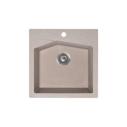 Linea 50 Metalac Xgranit Gránit Mosogatótálca - Extra mély, Egymedencés, Négyzet, Bézs