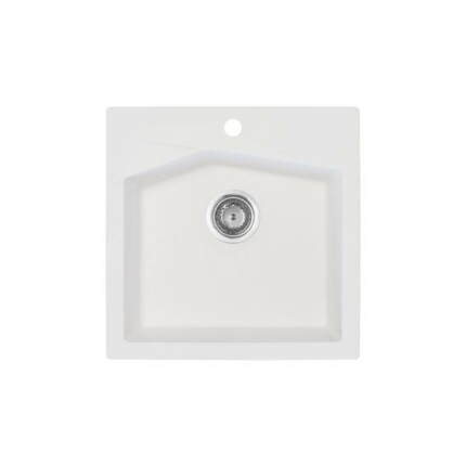 Linea 50 Metalac Xgranit Gránit Mosogatótálca - Extra mély, Egymedencés, Négyzet, Fehér