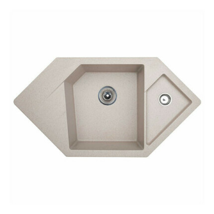 Diamond Metalac 190593 Gránit Sarok Mosogatótálca - Design, Bézs
