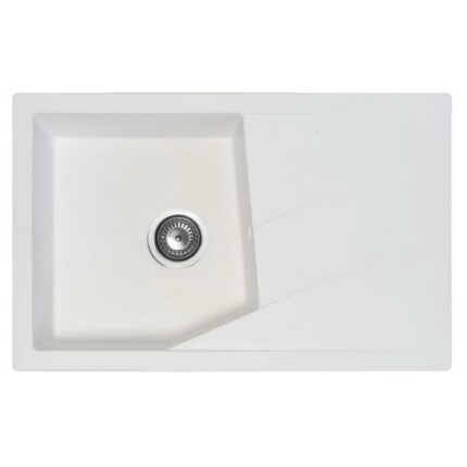 Linea Plus Metalac Xgranit Gránit Mosogatótálca - Extra mély, Csepegtetőtálcás, Fehér