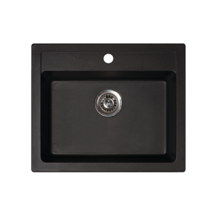 Quadro 60 Metalac Xgranit Gránit Mosogatótálca - Extra mély, Egymedencés, Négyzet, Szemcsés Fekete