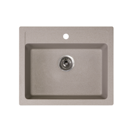 Quadro 60 Metalac Xgranit Gránit Mosogatótálca - Extra mély, Egymedencés, Négyzet, Bézs