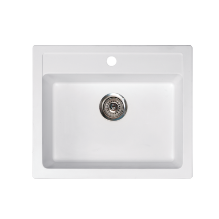 Quadro 60 Metalac Xgranit Gránit Mosogatótálca - Extra mély, Egymedencés, Négyzet, Fehér