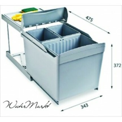 ALVEUS ALBIO-30/3 1X16 + 2X7.5L-es három fakkos beépíthető hulladéktároló