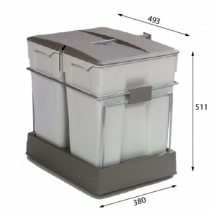 ALVEUS ALBIO-40/2 2X30L-es két fakkos beépíthető hulladéktároló