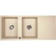 GranMaster RIVA II. kétmedencés csepptálcás gránit mosogatótálca - light beige