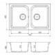 GranMaster CELINE 2B 760X480 gránit mosogató - fehér