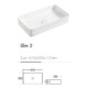 EROS SLIM 2 - PULTRA ültethető - Top Counter - porcelán mosdó - 61 x 35 x 11 cm