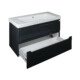 TMP SHARP 105 - FEKETE - fali fürdőszobabútor- Sanovit LUXURY 11105 mosdóval - 105 x 46 cm