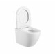 Eros SINTO fali WC - perem nélküli kivitel - WC ülőkével - mély öblítésű - FEHÉR - 49 cm