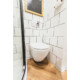 Eros SINTO fali WC - perem nélküli kivitel - WC ülőkével - mély öblítésű - FEHÉR - 49 cm