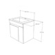 TMP VISION 60 fali függesztett fürdőszobai bútor - SKY E-8099-60 porcelán mosdóval - 61 x 46 cm