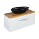 CeraStyle OLIVE - PULTRA ültethető - Top Counter - porcelán mosdó - MATT FEKETE - 60 x 35 cm