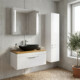 CeraStyle OLIVE - PULTRA ültethető - Top Counter - porcelán mosdó - MATT FEKETE - 60 x 35 cm