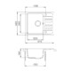 EVIDO Home 45S compact gránit mosogató, 575 x 460 mm, bézs