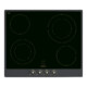 SMEG KERÁMIA FŐZŐLAP, Colonial design, 60 cm, 4 főzőzóna, antracit