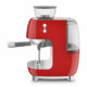 SMEG ŐRLŐVEL KOMBINÁLT ESPRESSO KÁVÉFŐZŐ, retro, piros