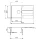 EVIDO Easy 45S gránit mosogató, 760 x 440 mm, antracit