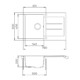 EVIDO Cubo 45S gránit mosogató, 780 x 500 mm, platina