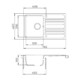 EVIDO Home 45S gránit mosogató, 765 x 460mm, platina