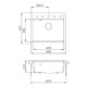 EVIDO Quadro 6 gránit mosogató, 562 x 510 mm, platina