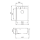 EVIDO Easy 45 gránit mosogató, 515 x 460 mm, antracit